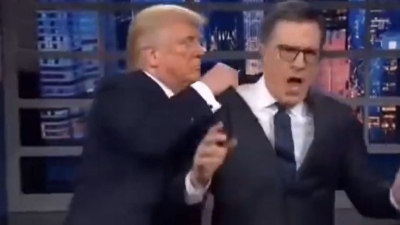 Ο Trump δημοσίευσε AI βίντεο που πετάει τον Stephen Colbert σε κάδο απορριμμάτων και χορεύει το YMCA