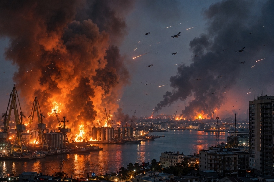 Russia flattens Ukrainian military logistics hub in Odesa as massive multi-region drone strike targets Russian soil