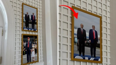 Μια εικόνα… χίλιες λέξεις: Ο Donald Trump «κρέμασε» φωτογραφία με τον Vladimir Putin στον Λευκό Οίκο