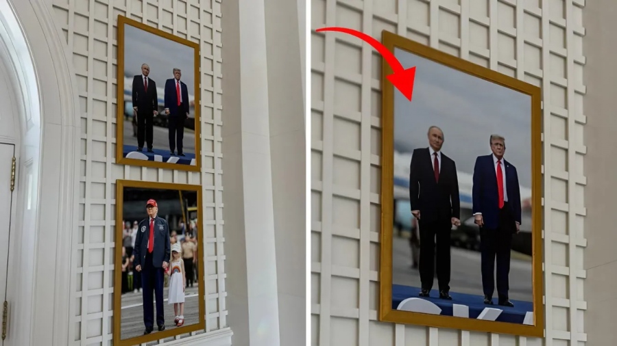 Μια εικόνα… χίλιες λέξεις: Ο Donald Trump «κρέμασε» φωτογραφία με τον Vladimir Putin στον Λευκό Οίκο