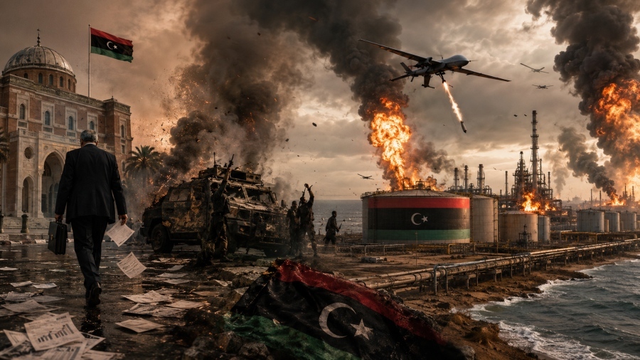 Libya crisis: Drone strikes and central bank resignation