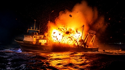 Global chaos: Turkish vessel set on fire and sunk off Crimea with 1 dead and 4 injured