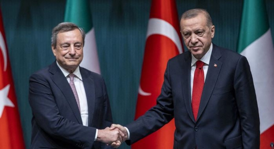 Μύδροι Erdogan κατά Ελλάδας ενώπιον Draghi:  H Ιταλία κινδυνεύει από τους μετανάστες επειδή η Αθήνα τους απωθεί