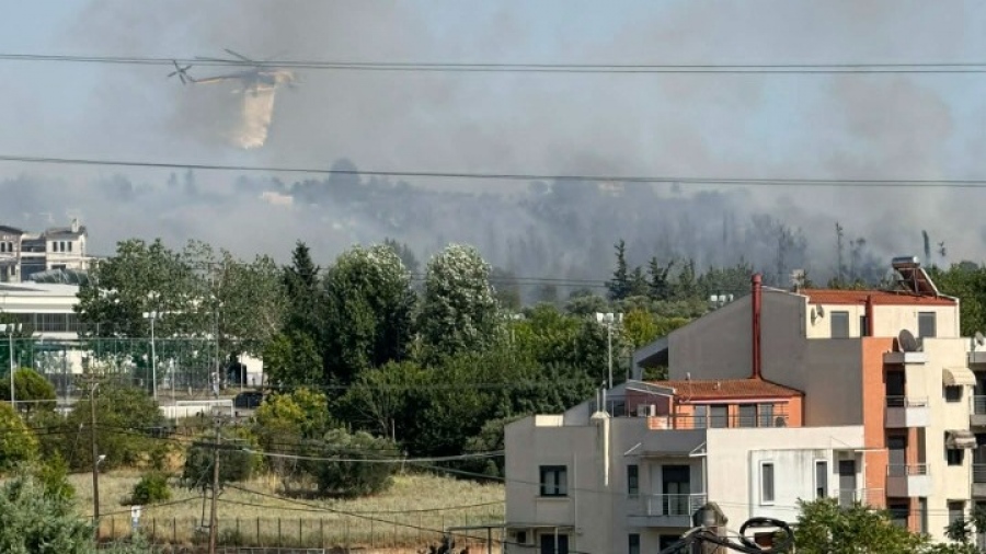 Οριοθετήθηκαν οι φωτιές στη Θεσσαλονίκη -  Σκληρή μάχη με τις φλόγες έδωσαν 110 πυροσβέστες