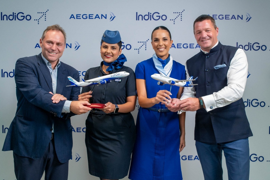 Η IndiGo και η AEGEAN υπογράφουν Μνημόνιο Συνεργασίας για πτήσεις κοινού κωδικού