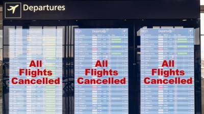Millions of passengers left stranded as flight cancellations mount and airlines face bankruptcy