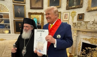 O Πατριάρχης Ιεροσολύμων τίμησε τον Αμερικανό Πρόεδρο – Αποθέωση Trump για την προστασία των Χριστιανών της Μέσης Ανατολής