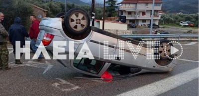 Ανεμοστρόβιλος αναποδογύρισε αυτοκίνητο στην Ηλεία (video)