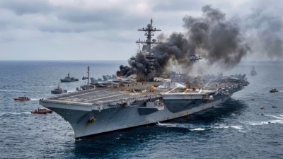 Τρομερή εξέλιξη - Το Ιράν χτύπησε σαρωτικά για δεύτερη φορά μέσα σε 4 μέρες το αεροπλανοφόρο Lincoln  - Οι ΗΠΑ το απέσυραν